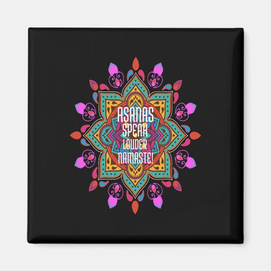 Asanas fließen stärker mit lebendigem Mandala Nama Magnet (Vorne)