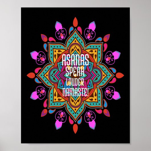 Asanas fließen stärker mit lebendigem Mandala Nama Poster (Vorne)