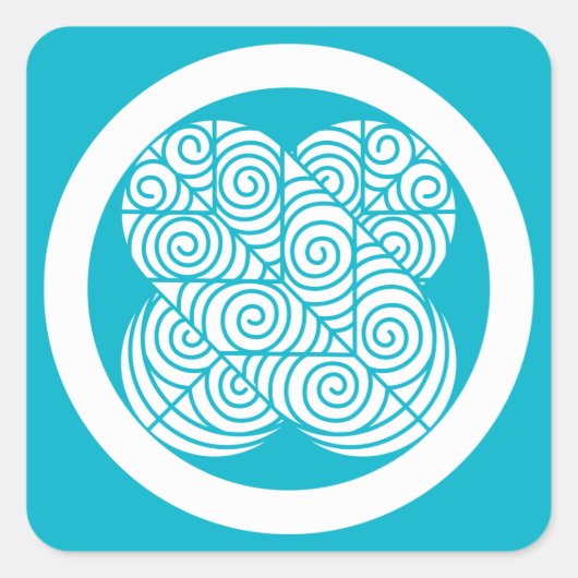Asano-Habichtfedern Quadratischer Aufkleber (Vorderseite)