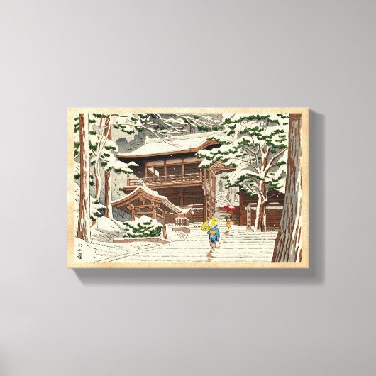 Asano Takeji Snow in Yuki Shrine shängt Kunst Leinwanddruck (Vorderseite)
