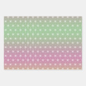 Asanoha Geometric Muster Serenfarbengraden Geschenkpapier Set (Vorderseite 3)