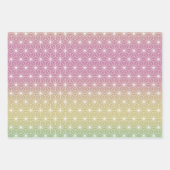 Asanoha Geometric Muster Serenfarbengraden Geschenkpapier Set (Vorderseite 2)