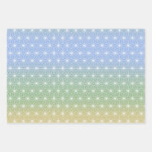 Asanoha Geometric Muster Serenfarbengraden Geschenkpapier Set (Vorderseite)