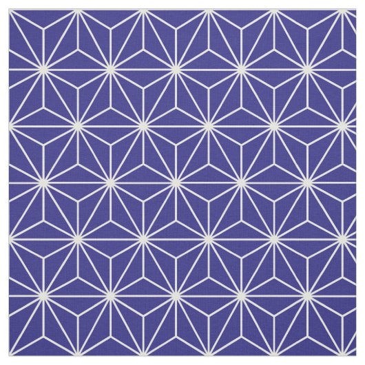 Asanoha Geometric Stars Dark Blue Stoff (Muster)