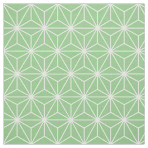 Asanoha Geometric Stars Sage Green Stoff