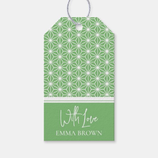 Asanoha | Japanisches KIMONO-Muster Geschenkanhänger (Vorderseite)