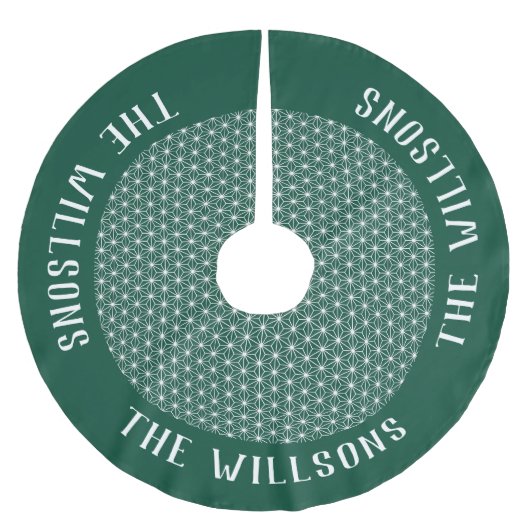 ASANOHA Japanisches Kimono-Muster Polyester Weihnachtsbaumdecke (Vorderseite)