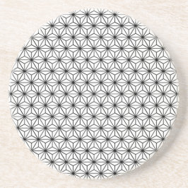 Asanoha Schwarz-Weiß-Geometrie Getränkeuntersetzer
