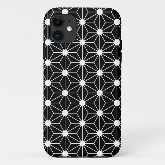 Asanoha schwarzes Blatt Case-Mate iPhone Hülle (Rückseite)