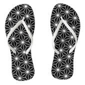 Asanoha-Schwarzweißmotiv Badesandalen (Fußbett)
