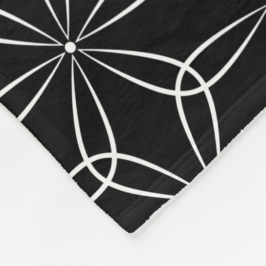 Asanoha Style 02 - White on Black Fleecedecke (Ecke)