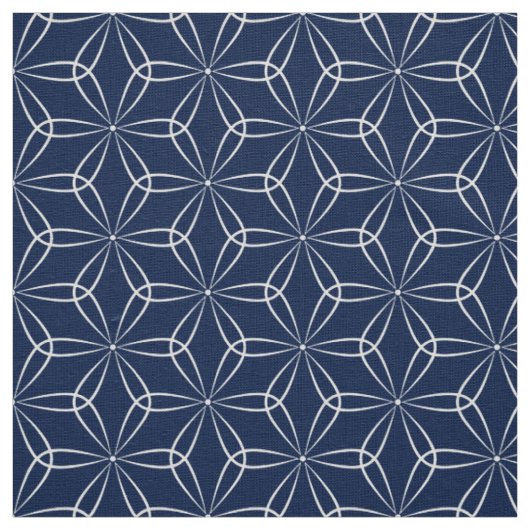 Asanoha Style 02 - White on Dk Blue 001744 Stoff (Muster)