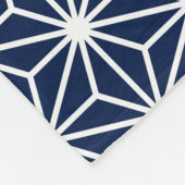 Asanoha Style - White on Dk Blue 001744 Fleecedecke (Ecke)