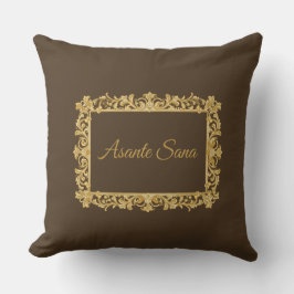 Asante Sana Espresso & Tan Gilded Frame Reversibel Kissen