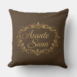 Asante Sana Espresso & Tan  – Rechteckiger vergold Kissen