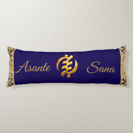 Asante Sana "Gye Nyame" Dunkelblaues Adinkra-Erbe Seitenschläferkissen
