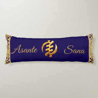 Asante Sana "Gye Nyame" Dunkelblaues Adinkra-Erbe Seitenschläferkissen