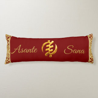 Asante Sana "Gye Nyame" Tiefroter Adinkra-Glide Seitenschläferkissen