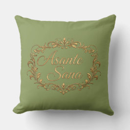 Asante Sana Sage & Ivory – Vergoldeter ovaler Wend Kissen