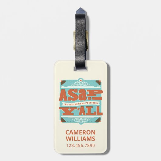 ASAP | So südlich wie möglich Y'ALL Gepäckanhänger (Rückseite vertikal)