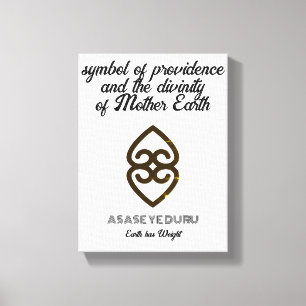 Asase Ye Duru Earth Weight Adinkra Symbol Design Leinwanddruck