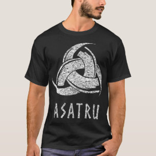Asatru Odins Hörner Norse Mythology erschütterte V T-Shirt