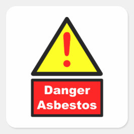 Asbestos warning quadratischer aufkleber