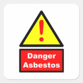 Asbestos warning quadratischer aufkleber (Vorderseite)