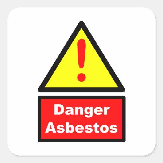 Asbestos warning quadratischer aufkleber (Vorderseite)
