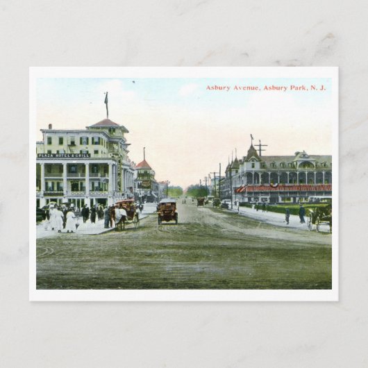 Asbury Ave., Asbury Park, NJ 1915 Vintag Postkarte (Vorderseite)