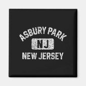 Asbury Park New Jersey Gym Style Distressed White Magnet (Vorne)