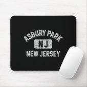 Asbury Park New Jersey Gym Style Distressed White Mousepad (Mit Mouse)