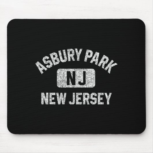 Asbury Park New Jersey Gym Style Distressed White Mousepad (Vorne)