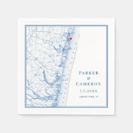 Asbury Park New Jersey Karte Serviette