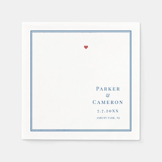 Asbury Park New Jersey Karte Serviette (Vorderseite)