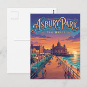 Asbury Park New Jersey Postkarte (Vorne/Hinten)