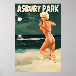 Asbury Park New Jersey Shore Marilyn Monroe Mond Poster