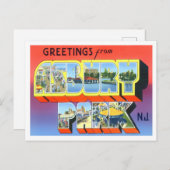 Asbury Park, New Jersey Vintag Big Letters Postkarte (Vorne/Hinten)