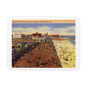 Asbury Park NJ, Boardwalk, Casino, Vintag Magnet