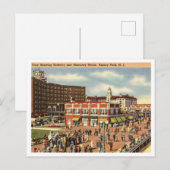 Asbury Park NJ Boardwalk, Hotels 1951 Retro Postkarte (Vorne/Hinten)