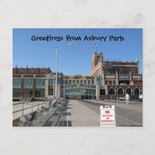 Asbury Park NJ Boardwalk Paramount Convention H... Postkarte