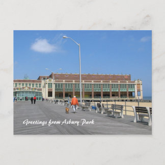 Asbury Park NJ Boardwalk - Wanderhund Postkarte
