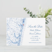 Asbury Park NJ Karte Elegantes Navy Blue Foto (Stehend Vorderseite)