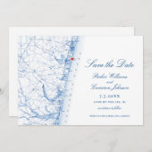 Asbury Park NJ Karte Elegantes Navy Blue Foto (Vorne/Hinten)