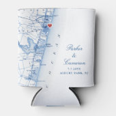 Asbury Park NJ Map Gastgeschenk Hochzeit Navy Blue Dosenkühler (Vorderseite)