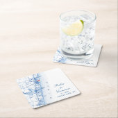 Asbury Park NJ Map Gastgeschenk Hochzeit Navy Blue Rechteckiger Pappuntersetzer (Vor Ort)