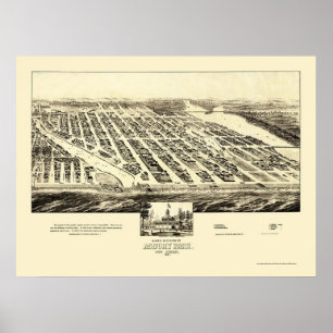 Asbury Park, NJ Panoramic Map - 1897 Poster