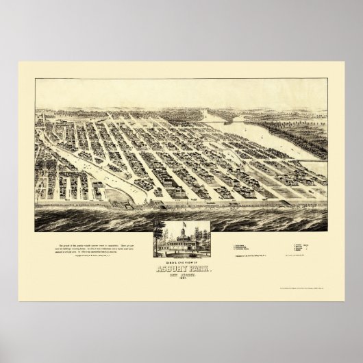 Asbury Park, NJ Panoramic Map - 1897 Poster (Vorne)