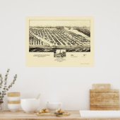 Asbury Park, NJ Panoramic Map - 1897 Poster (Küche)