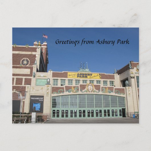 Asbury Park NJ Paramount Theater & Convention Hall Postkarte (Vorderseite)